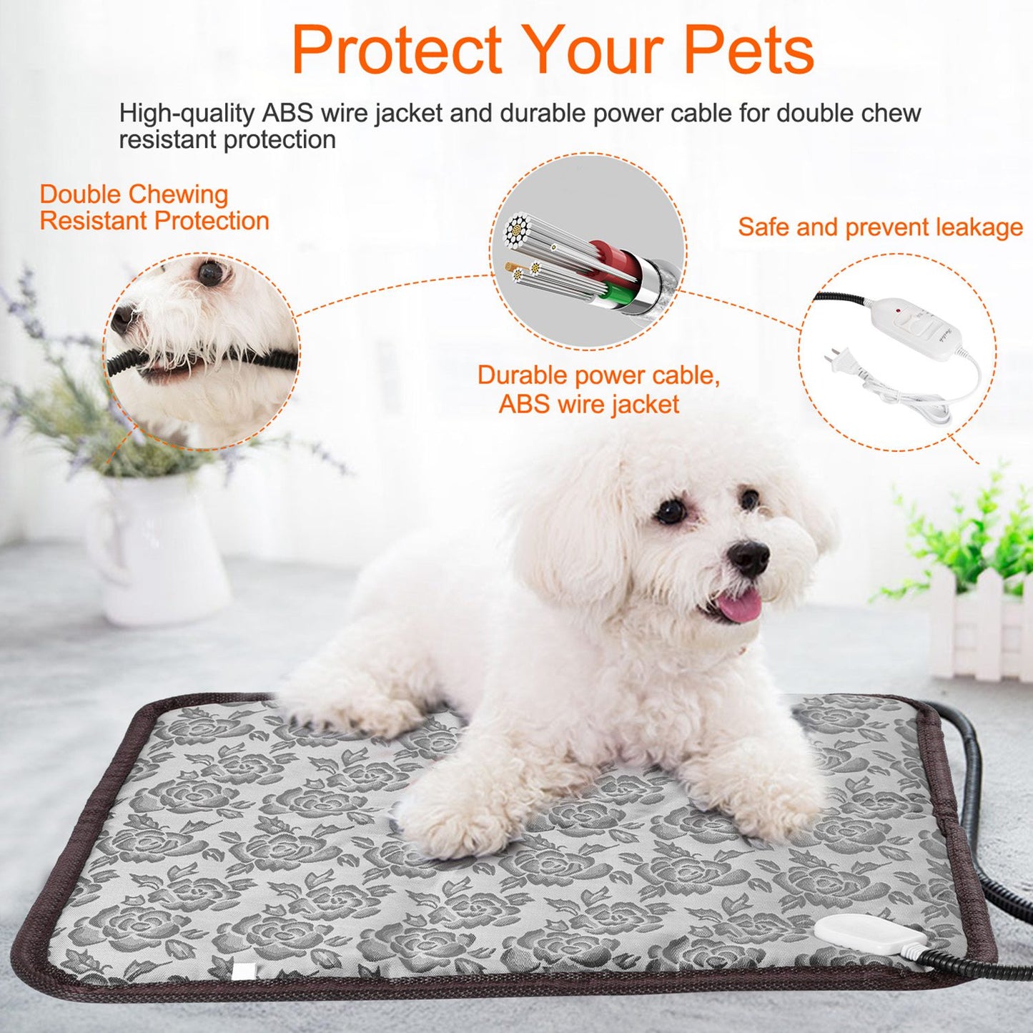 Waterproof Heating Pad for Dogs with Adjustable Warmth