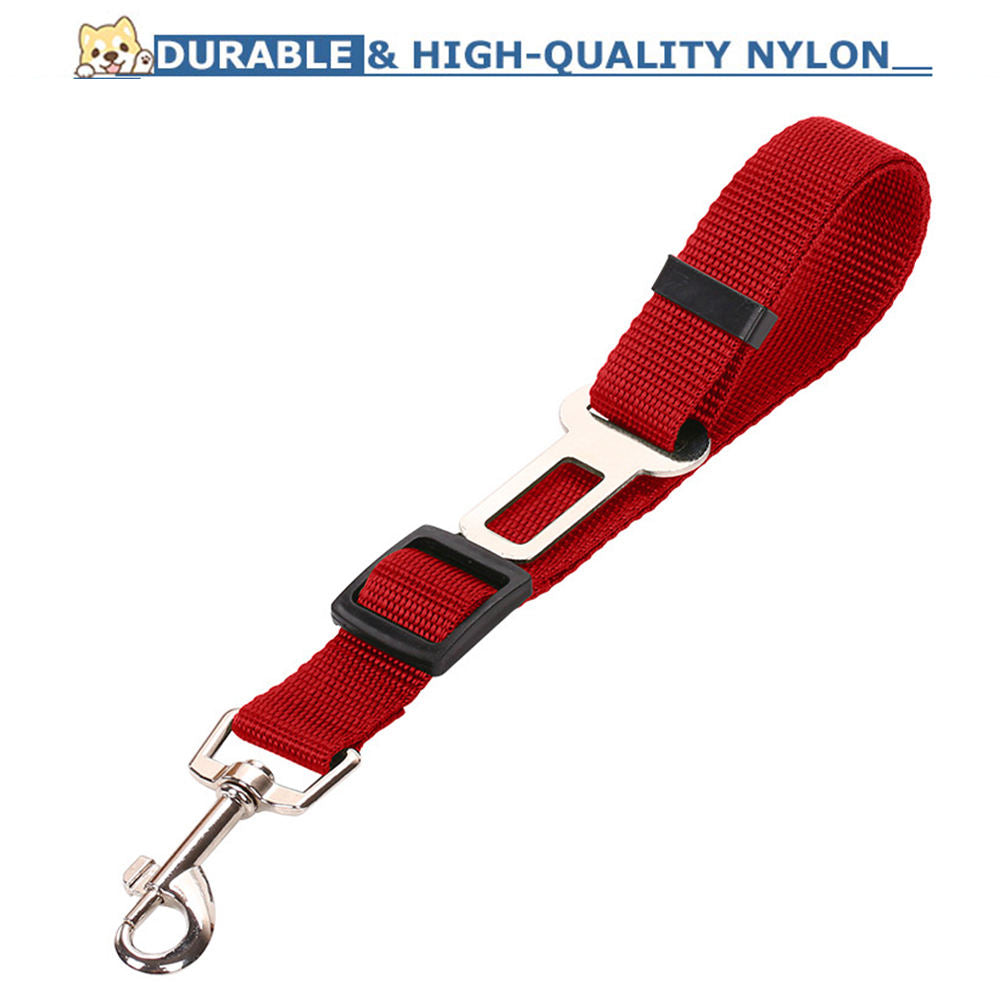 Adjustable Dog Vehicle Safety Belt, Heavy-Duty Nylon