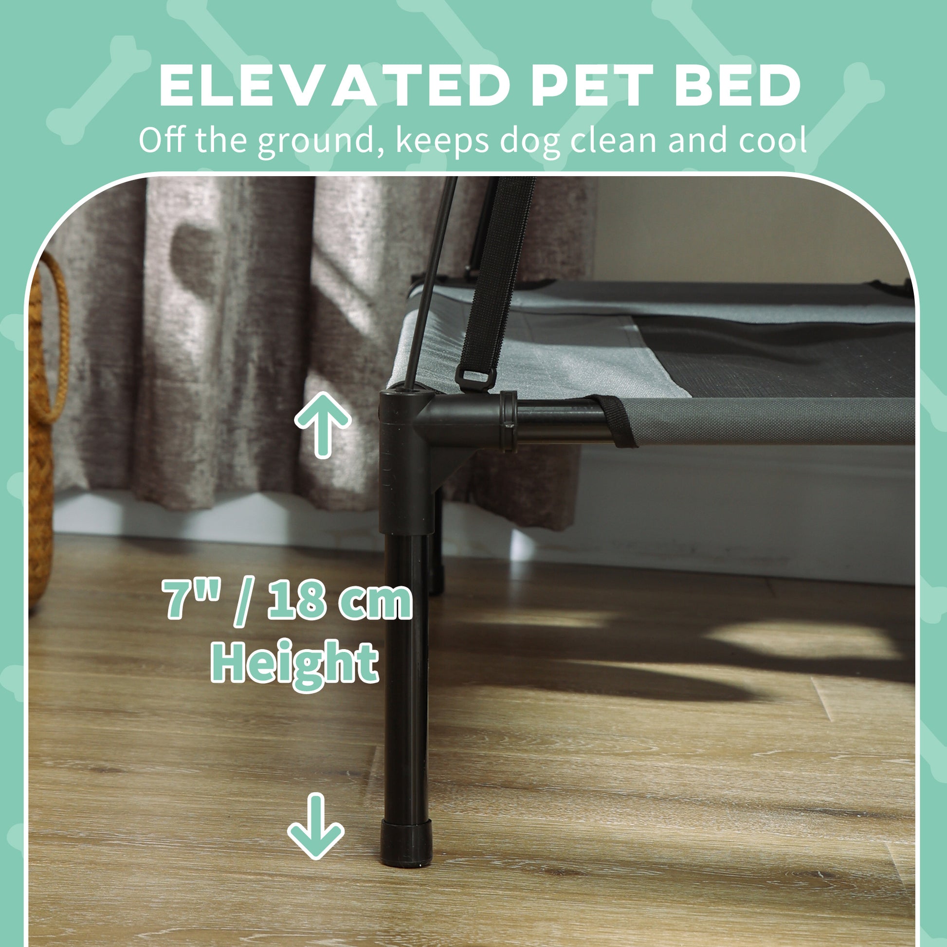Elevated Dog Cot with Removable Canopy, 24"