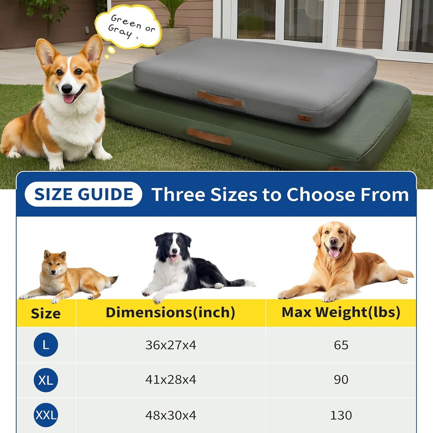 Waterproof Inflatable Dog Bed, Washable & Non-Slip