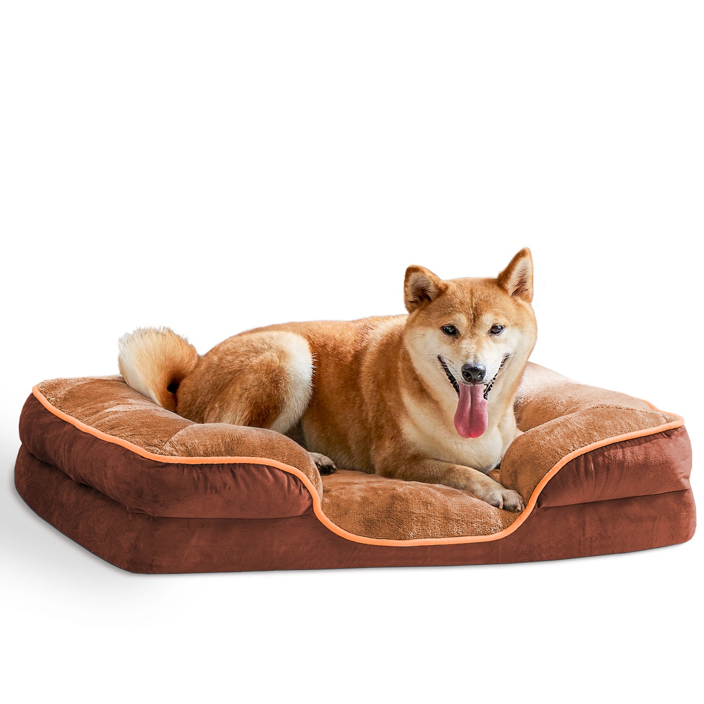 Memory Foam Dog Bed with Washable Cover & Waterproof Liner