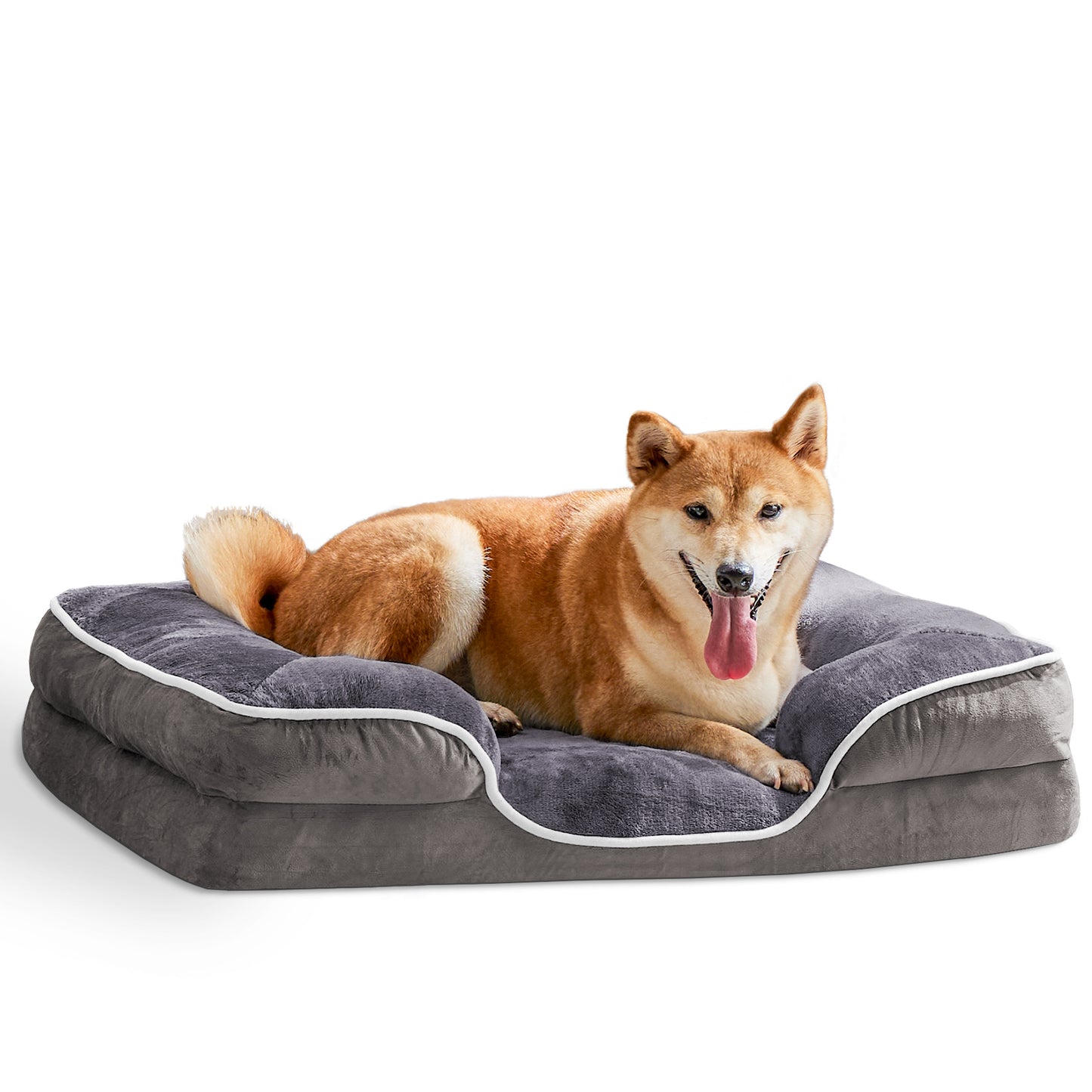 Memory Foam Dog Bed with Washable Cover & Waterproof Liner