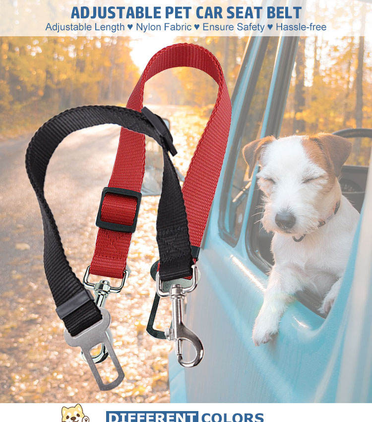 Adjustable Dog Vehicle Safety Belt, Heavy-Duty Nylon