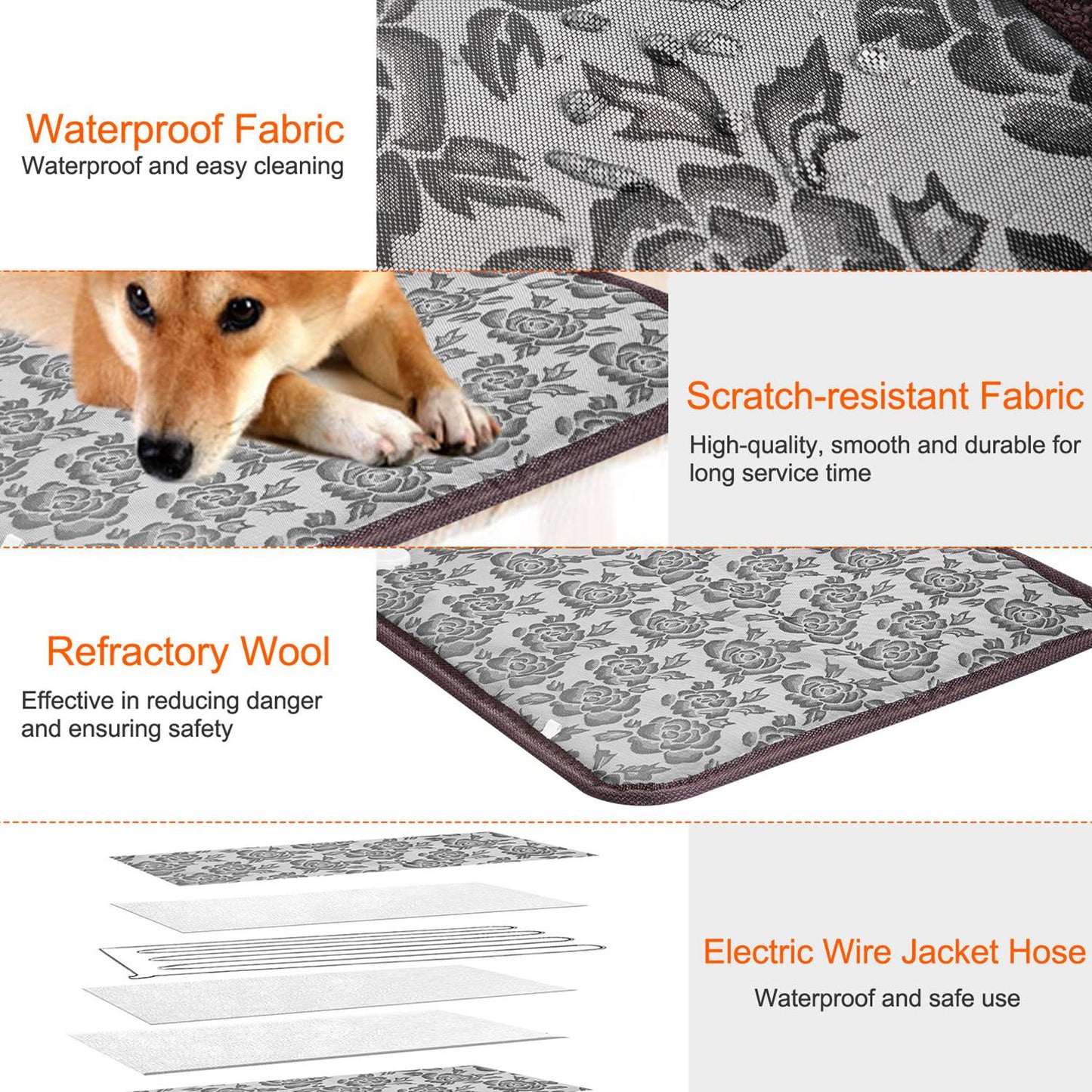 Waterproof Heating Pad for Dogs with Adjustable Warmth